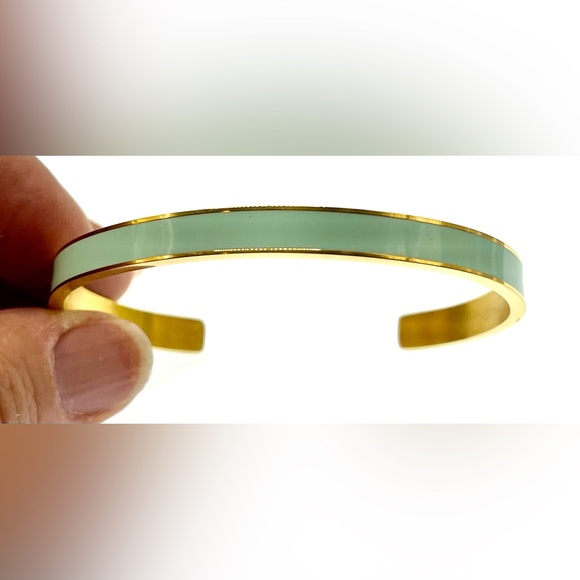 3 for $30 Badass Girl Gang Mint&Lily Gold Tone Blue Enamel Message Cuff Bracelet - Picture 8 of 8